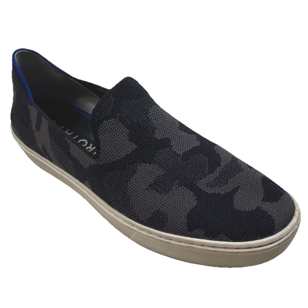 Rothys The Original Sneaker Womens Size 8 Gray Camo Slip On Classic Knit Comfort